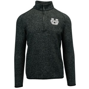 utah state heathered black quarter zip sweatshirt